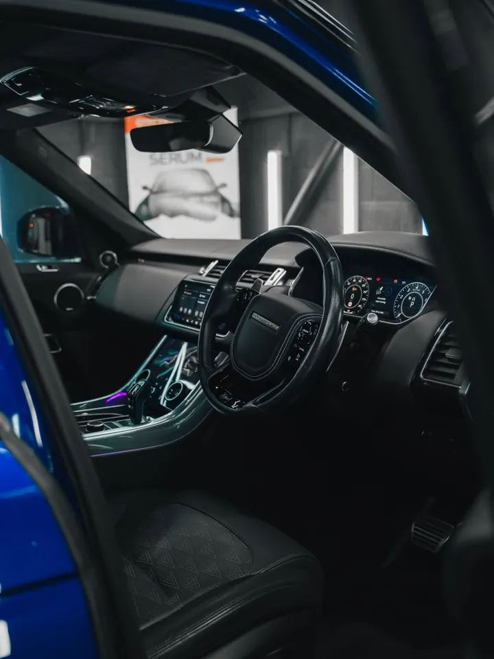 Range Rover Sport SVR cabin through the open door